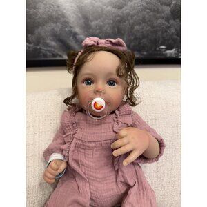 🆕18 Inch Realistic Newborn Baby Girl Doll with Soft Cloth Body with vinyl limb